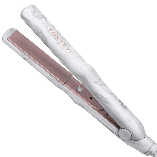 FOXYBAE HAIR - White Marble Rose Gold Mini Travel Flat Iron