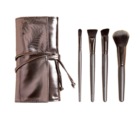 Vasanti Cosmetics - Curated 4pc Face Brush Set + Brush Roll