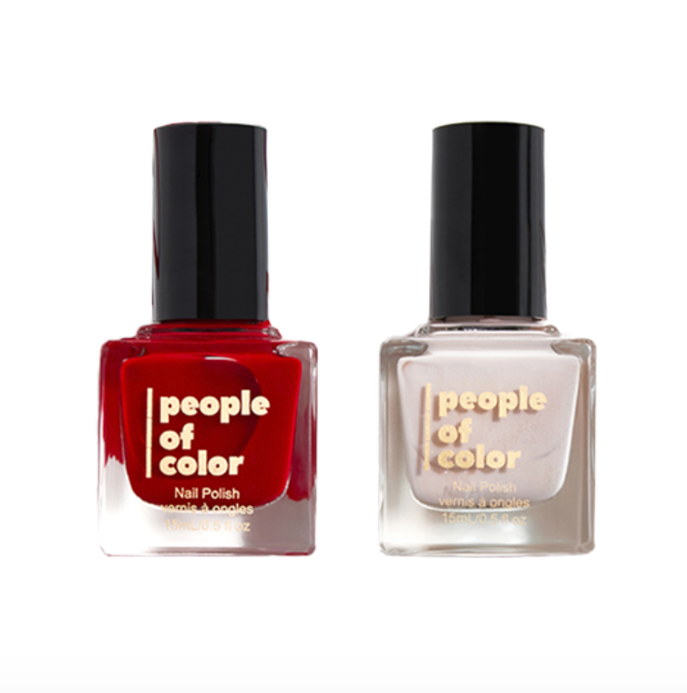 PEOPLE OF COLOR - BFF’s Nail Polish Duo (red and light taupe)