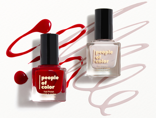 PEOPLE OF COLOR - BFF’s Nail Polish Duo (red and light taupe)